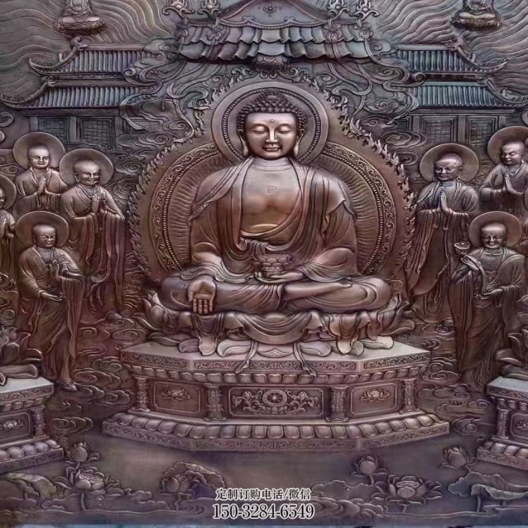 锻铜浮雕常用，寺庙景观，黄铜佛像浮雕生产商