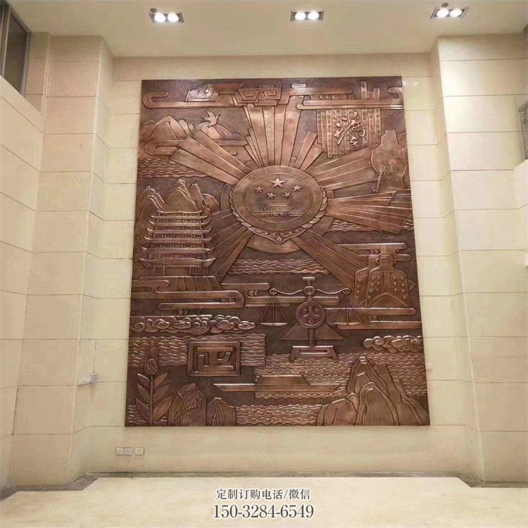 步行街校徽雕塑 游乐场浮雕雕塑 铸造景墙雕塑