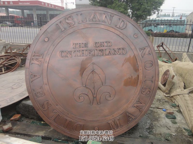 彩绘校徽雕塑 景观景墙雕塑 街头浮雕雕塑