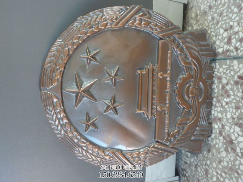 现代校徽雕塑 大型别墅区浮雕雕塑 彩绘景墙雕塑